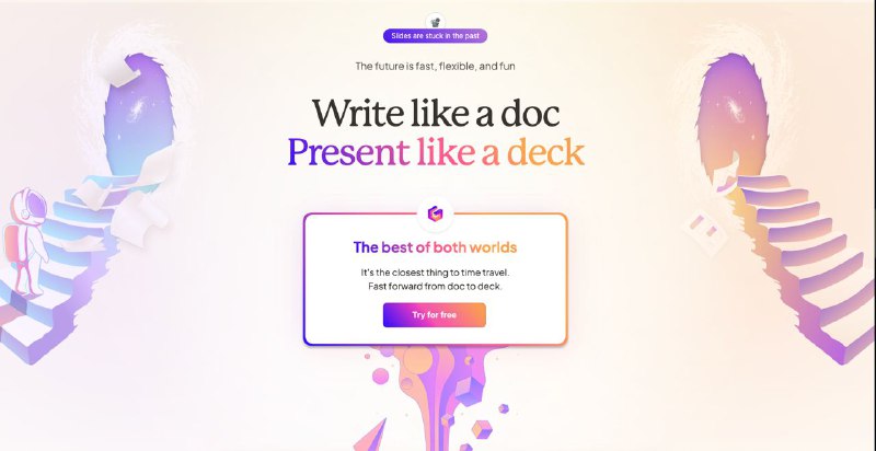 #APP📄 Gamma：可演讲的文档如何从竞争激烈的文档市场里找到出路？找到一个奇特的角度！Gamma 融合了 PPT 和文档的思路，给我们新定义了展示文档