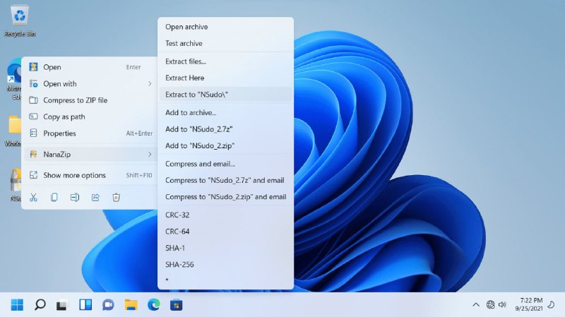 #App #Windows💠 Windows 11 正式版释出，介绍两个同类风格软件1️⃣ NanaZipGithub | Microsoft StoreNanaZip 是基于 7-Zip 21.03 的二次开发开源软件 