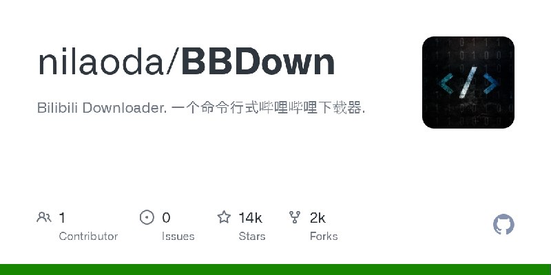 GitHub - nilaoda/BBDown: Bilibili Downloader. 一个命令行式哔哩哔哩下载器.