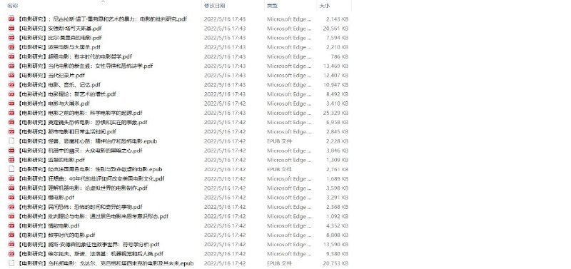 电影研究书籍分享今天清理文件夹发现还有些 PDF 书籍，顺便打包分享（压缩包发评论区）